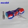 Smoking 10mm Male Nectar Pipe Kits With Stainles Steel Tip Silicone Container 4.3 Inch hand pipe Mouthpiece Dab Rigs