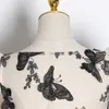 TWOTYLE Embroidery Butterfly Mesh Shirt Women O Neck Puff Sleeve Top Perspective Blouse Female Fashion 210721