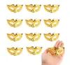 24 stycken dekorativa mini maskerade dekorationer Mardi Gras Venetian Mask Party Favors (Golden and Silver)