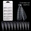 100 stks Clear Dual Nail Forms Full Cover Quick Building Gel Mold Tips DIY Nagelverlenging Accessoires Manicure Tools