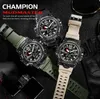 Reloj Hombre Мужчины спортивные часы двойной дисплей аналоговые цифровые светодиодные электронные кварцевые наручные часы водонепроницаемые вооруженные часы G1022