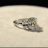 argento anello grande diamante