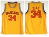 Mens Len Bias 34 Northwestern Wildcats High School Basketball Jersey Pas Cher 1985 Maryland Terps Len Bias College Chemises De Basketball Cousues