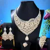 Boucles d'oreilles collier Kellybola africain Noble luxe cubique Zircon 4 pièces femmes anniversaire de mariage Dubai ensemble de bijoux de mariée exclusif
