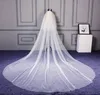 Handgjorda 2-Tier Face Cover Wedding Veil Cut Edge 2-Layer Romantic Long Bridal Veil Cathedral Längd 3 meter mjuk tyll för brud 239F