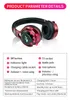 4 couleurs lumière LED casque sans fil Bluetooth V50 doux grand casque antibruit écouteur 3D stéréo casque Support TF carte FM 35mm AUX5639809