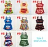 Zomer Dames Trainingspakken Mouwloos Gedrukt Vest + Shorts Multicolor Twee Stuk Sets Sport Yoga Outfits Gym Kleding Plus Size A505