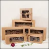 Gift Event Festive Party Supplies Home & Gardengift Wrap Large Brown Muffin Packaging 6 Cupcake Boxes 8,Kraft Paper Cake Box With Pvc Window