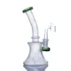 Bong Recycler Dab Rig Vetro spesso Bianco Perc Oil Rigs Tubi d'acqua con giunto Banger da 14 mm