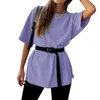 Survêtement à la mode avec ceinture, ensemble deux pièces ample et solide, haut pour femme et short de vélo, tenue moulante décontractée pour la maison, vêtements de salon