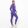 Sexig Smileyoga Set Långärmad Zipper Sport Suit Två Piece Top And Pants Running Tights TrackSuit for Women Gym Clothes 220302