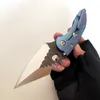 Sınırlı Özel Sürüm Dikiş Klasörü Borka Katlanır Bıçak Kaya Grind M390 Blade Titanyum Kolu Pratik Açık Ekipmanları Avcılık EDC Taktik Kamp Araçları