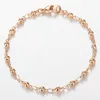 Earrings & Necklace 585 Rose Gold Bead Bracelet Set For Women Wedding Elegant Jewelry Sets Link Chain 4mm LCS21
