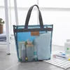 Bolsa portátil de malha transparente para higiene pessoal, bolsa organizadora de cosméticos de grande capacidade para viagem ao ar livre, bolsa de praia para maquiagem xvt15577987033