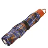 Three-folding Umbrella Unisex Folding Short Handle Umbrella Creative Printed Plaid Folding Umbrella Couple Sunny Rainy Umbrellas XDH0802