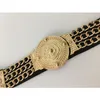 Belts 2021 Women Flower Waist Fashion Ladies Floral Elastic Wide Gold Metal Belt For Dress Female Golden Chain Girls