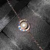 2021 Trend Moon Pingente Colar Pearl Jóias Conjunto Elegante Brincos Deinty Brincos Pulseira Promessa Anel para Mulheres Casamento Festa