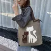 لطيف الكرتون القط حمل حقيبة للنساء سعة كبيرة قماش حقيبة يد سيدة نمط الكتف الإناث crossbody