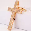 Moda Cruz Chaveiro Metal Chaveiro Rhinestone Cristal Cross Quadro Chaveiro Presente Chaveiro