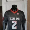 WSK NCAA College Texas Am Aggies Football Jersey Johnny Manziel Black Size S-3xl Wszystkie zszyte haft