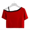Yedinas Estate Sexy T Shirt Donna Manica Corta T-Shirt Off Spalla Tee Femme Causale Stile Coreano Top 210527