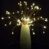 Strängar 200LEDS 3D Firework LED String Star Party Decoration Night Light Colorful Bombillas Retro Lampara Ampoule Christmas Home Decorled St St