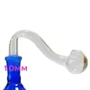 Clear 10mm Mannelijke Joint Dik Pyrex Glas Olie Brander Pijp Tabak Gebogen Kom Waterpijpen Adapter Waterpijp Pijpen Roken shisha Buis Rook Pijp Nagel Brandende Jumbo Accessoires