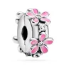 2020 moda nuovo argento di alta qualità 1: 1 bianco, rosa fiori margherita bouquet serie fascino gioielli fai da te donna originale regalo classico Q0531