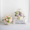 Decorative Flowers & Wreaths Home Decoration Fake Flower Modern Style Decor Artificial Pot Set Vase Table Setting For Wedding