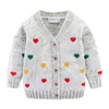 Mudkingdom Heart Girls Cardigan Swetry Love Boutique Kolorowe Odzież Odzież Odzieżowa Śliczna Dziewczyna Sweter Kurtka Dzieci Odzież 211201