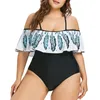 Bikinis 2022 Mujer Sexy Women One Piece Padded Swimwear Plus Size Feather Swimsuit Bikini Set Tankini Cover-ups Maillot De Bain