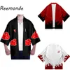 Anime Cosplay Costumes Robe Clothes Uzumaki Akatsuki Haruno Sakura Costume Men Male Short Sleeve Coat Top Clothing Y0913