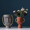 Nordic ins luksusu abstrakcyjne ceramiczne wazony ludzkie twarz kwiat Kreatywne i proste nowoczesne rzemiosło domowe miękkie ozdoby 6132585