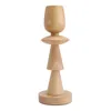 Ljushållare 1pc Wood Candlestick Home Candleholder Ornament Enkel (Träfärg)