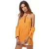 hanging neck elasticity chiffon shirt hollow bare shoulder Backless womens tops and blouses Sexy casual soft blouse 4762 50 210527