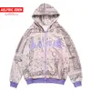 Vintage Hip Hop Hoodie Sweatshirt Jacket Streetwear Casual Hoodies Coats Autumn Harajuku Hoodie Mens Open Front Zip 201126