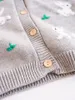 INS bébé fille vêtements tricoté Cardigan à manches longues fleur lapin conception pull 100% coton haut hiver vêtements chauds