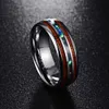 Nuncad Us Tamanho 8mm Hawaiian Koa Wood e abalone tungstênio anéis de casamento de tungstênio alianças de casamento para homens conforto ajuste 514 2107019324514