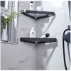 Badkamer plank aluminium douche glas zwarte afwerking opslag zuigmand rack accessoire 2111112