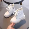 Laarzen mode kids enkel waterdichte baby meisjes lederen schoenen hoge top snoep kleuren kinderen korte zij rits non-slip