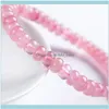 Beaded Jewelryheaded Strands äkta naturliga rosrosa kvartsbilar Crystal Marquise pärla stretch mode armband för kvinnor 7mm 8mm 9mm 10mm1