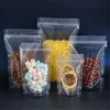 100PCS LOT STAND UPP Plastpåse Återförsäljbar Transparent Zipper Bag Luktsäker matlagringspåsar Förpackning för mellanmål Te Multi Storlek
