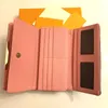 2023 Saldi donna fondo rosso lady long wallet hasp portamonete di design Portacarte classico tascabile con scatola originale dust bag rosa neri