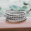 Zwart Retro Wrap Lange Lederen Armband Mannen Bangles Mode Spoty Ketting Link Mannelijke Bedelarmband met 5 Ronden G1026