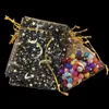 Newcute jóias bolsa pequeno cordão sacos de casamento festa festa pacote transparente flor seca charme doces chocolate packing rrb12525