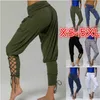 Kuelawear Pantaloni Harem larghi per donna Pantaloni lunghi a vita alta in puro colore Tasca per i piedi Casual da donna 210925