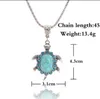 Baby Turtle Tibetan Silver Turquoise Hanger Kettingen DMTQN059 Mode Gift Nationale Stijl Vrouwen Mannen DIY Ketting Hangers