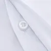 Men's Classic French Cuffs Solid Dress Shirt Covered Placket Formal Business Standard-fit Long Sleeve Office Work White Shirts 220216
