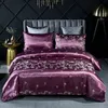 New Fashion Luxury 2/3 pezzi Set biancheria da letto in raso jacquard Set copripiumino formato USA / UE Singola doppia doppia completa Queen King 210316