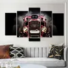5 панелей / комплект Классический красный автомобиль фотографии холст живопись стена искусства для гостиной плакаты и печатающие дома украшения